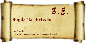 Bogáts Erhard névjegykártya
